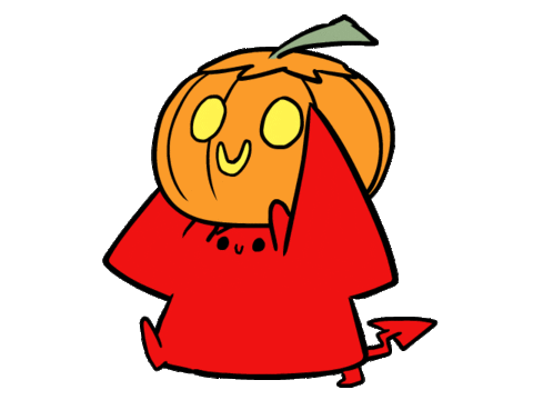 Gif animado de Halloween. Diablillo con su calabaza de Halloween - Gifs  Animados